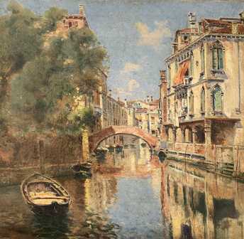 Reyna Antonio - Venezia, barca nel canale *